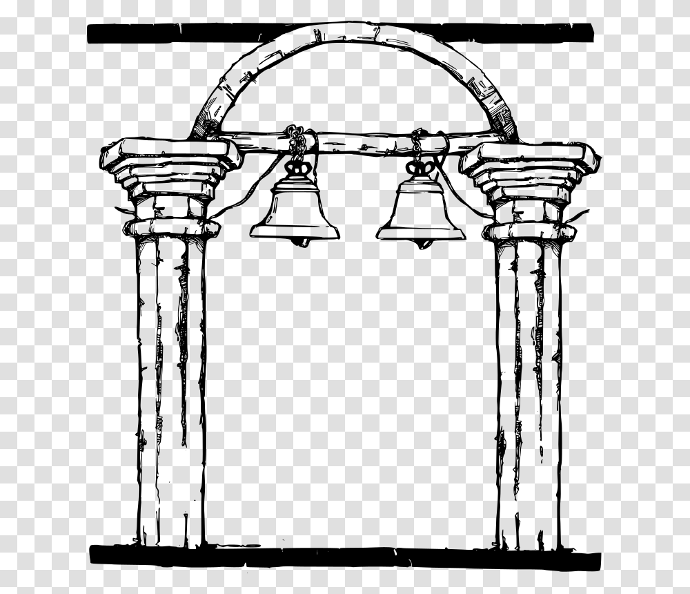 Bell Columns Frame Bell Under An Arch With Columns, Gray, World Of Warcraft Transparent Png