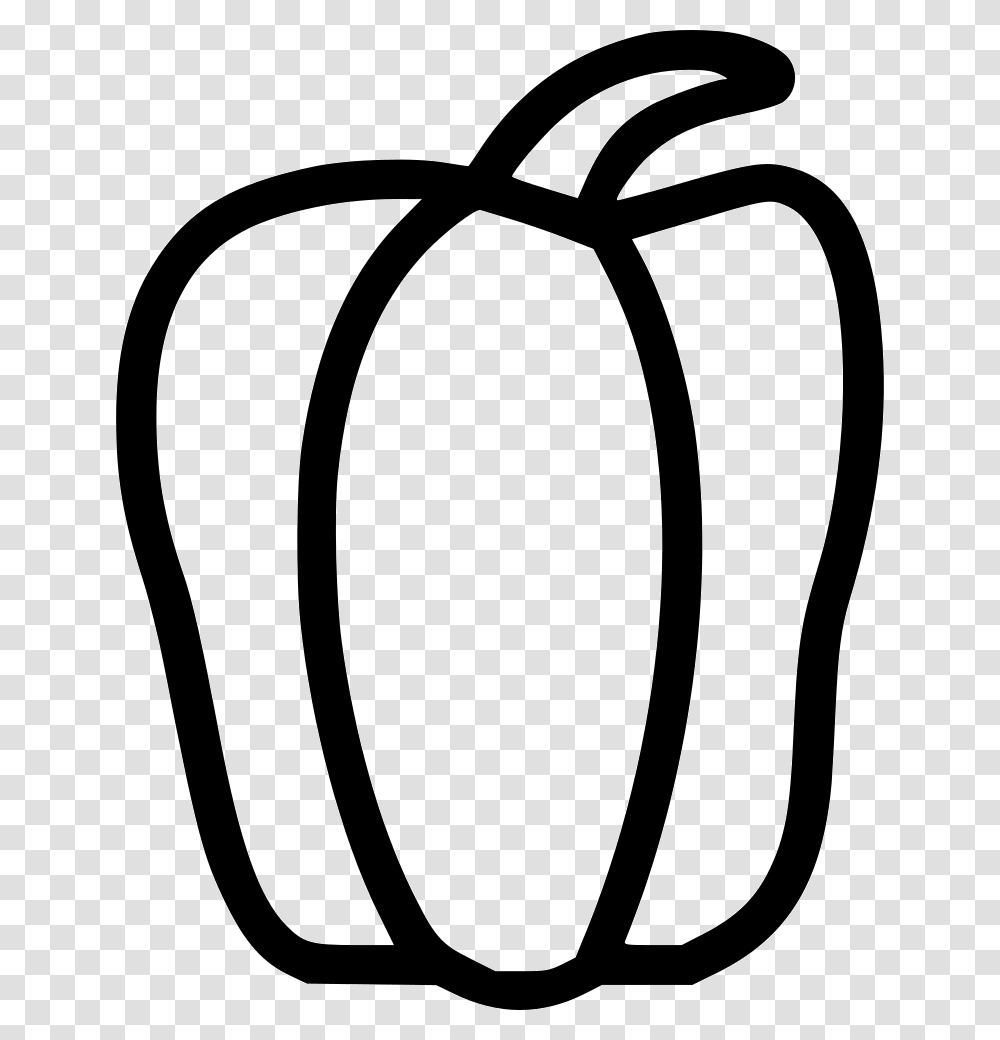 Bell Pepper Black And White Capsicum Chili Pepper Clip Art, Plant, Food, Fruit, Stencil Transparent Png
