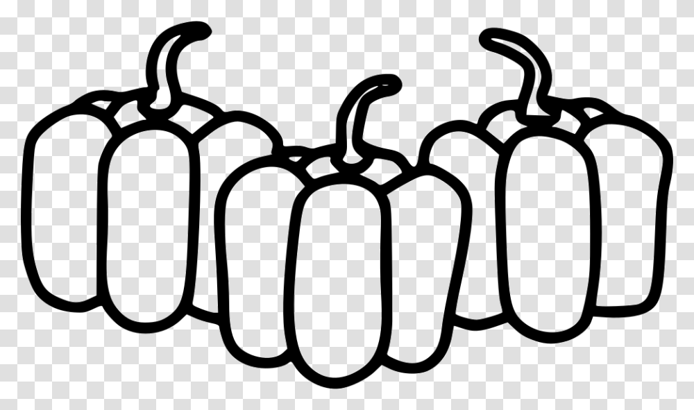 Bell Pepper Clipart Black And White, Hand, Plant, Food, Pumpkin Transparent Png