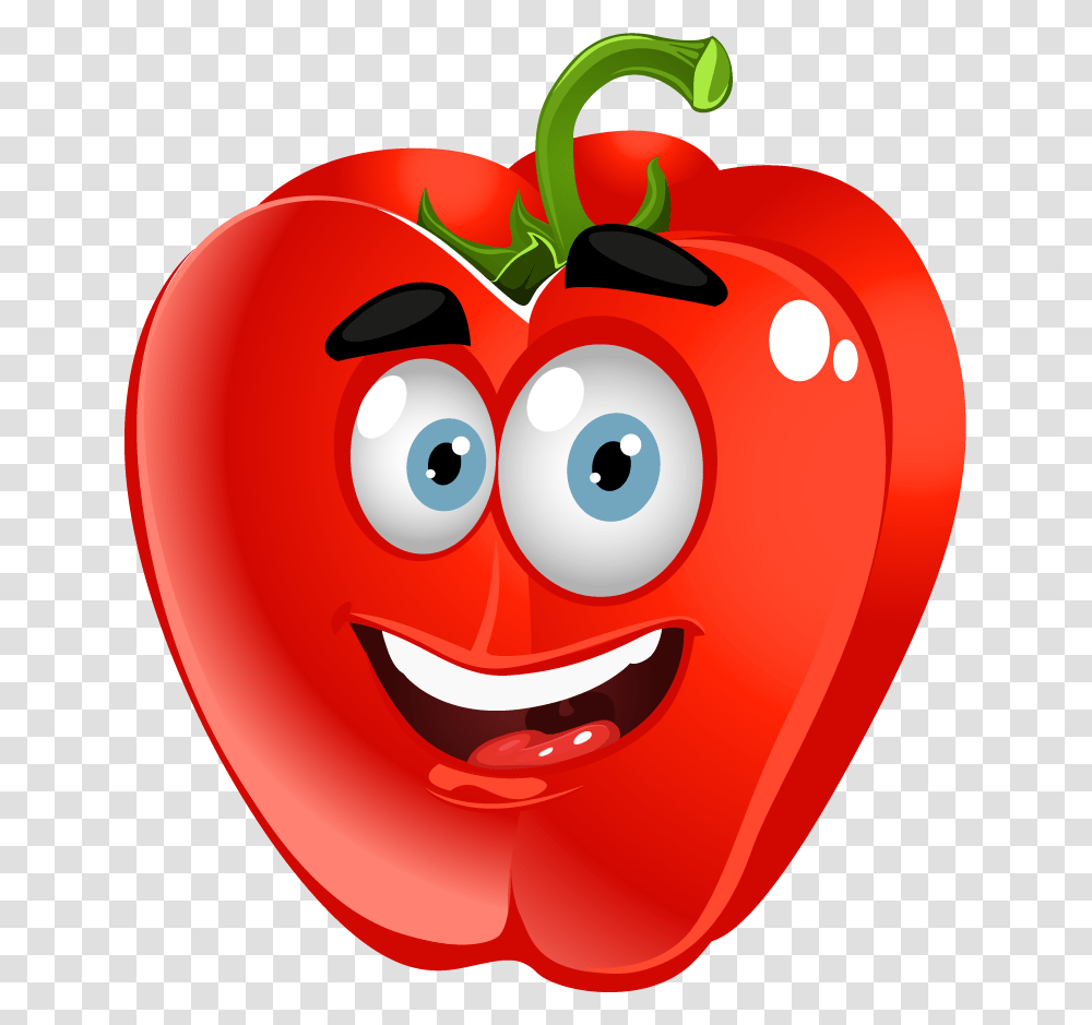 Bell Pepper With Face Clipart, Plant, Vegetable, Food, Tomato Transparent Png