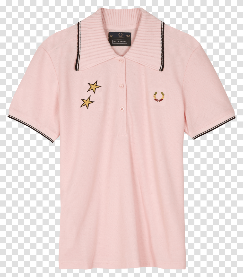 Bella Freud X Fred Perry Polo Rose Patch Cool Polo Shirt, Apparel, Home Decor, Person Transparent Png