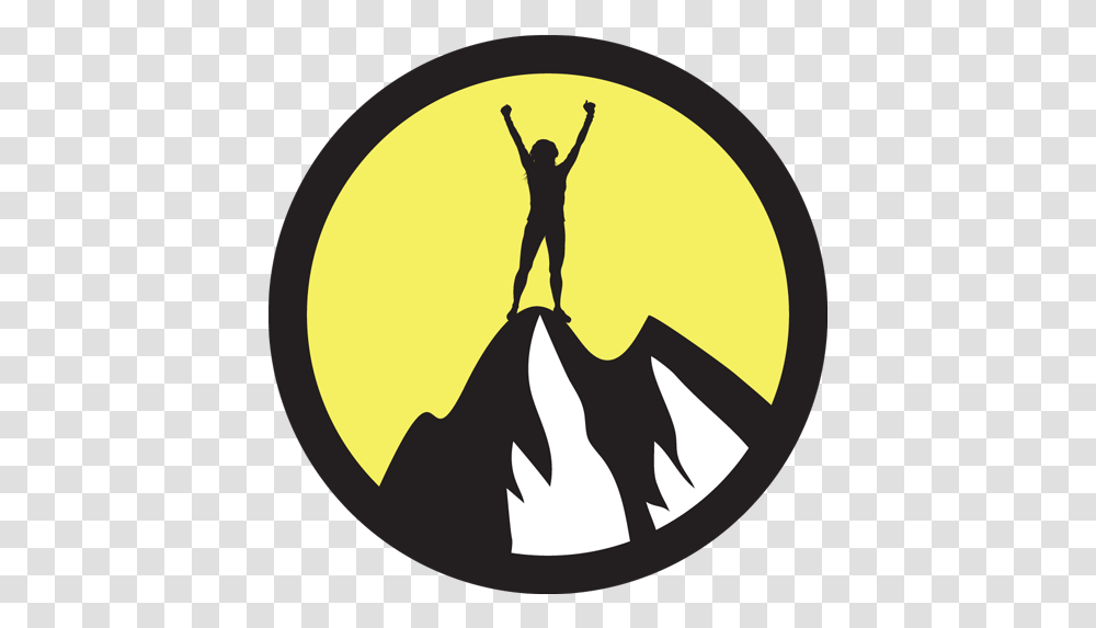 Bella Racerback With Allclimbersorg Mountain Icon Climbing A Mountain Circle Icon, Person, Human, Symbol, Silhouette Transparent Png