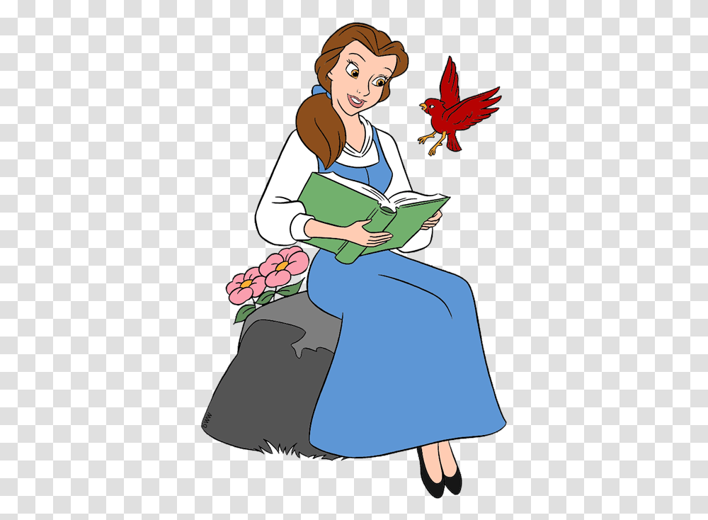 Belle Clip Art Disney Clip Art Galore Beauty And The Beast Belle Clipart, Person, Reading, Female, Woman Transparent Png