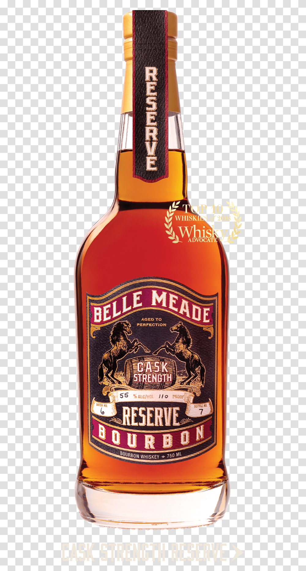 Belle Meade Bourbon Cask Strength Reserve, Liquor, Alcohol, Beverage, Drink Transparent Png