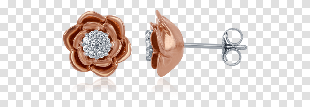 Belle Rose Cluster Diamond Stud Earrings In 14k Gold Solid, Clothing, Apparel, Accessories, Accessory Transparent Png