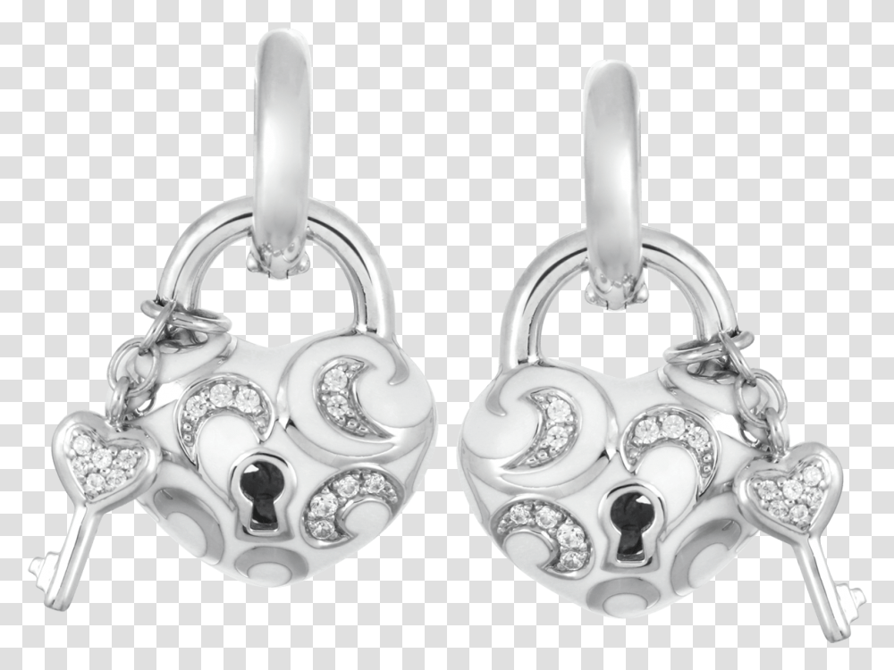 Belle Toile Key To My Heart White Earrings Earrings, Accessories, Accessory, Jewelry, Pendant Transparent Png