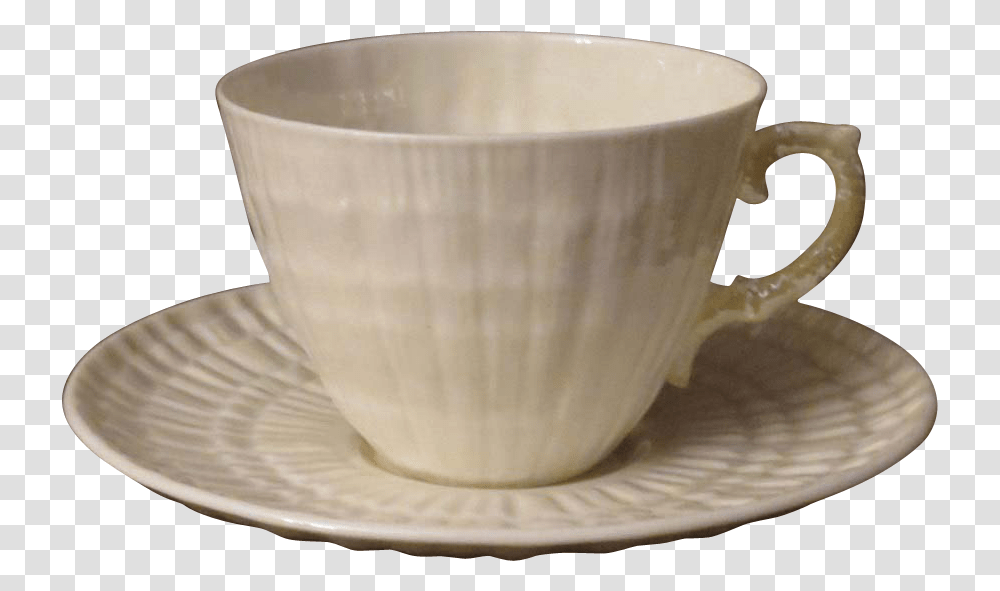 Belleek Limpet Yellow Lustre Teacup And Saucer Clipart Saucer, Pottery, Coffee Cup, Diaper, Bathtub Transparent Png