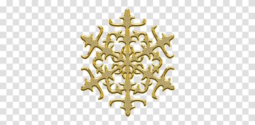 Belom Fone Zolotistaya Snezhinka, Cross, Pattern, Gold Transparent Png