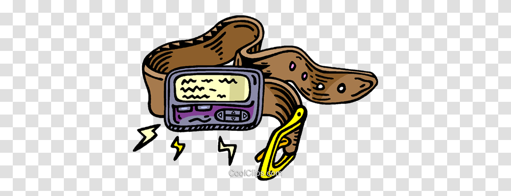 Belt With Beeper Royalty Free Vector Clip Art Illustration, Animal, Digital Watch, Wildlife, Leisure Activities Transparent Png