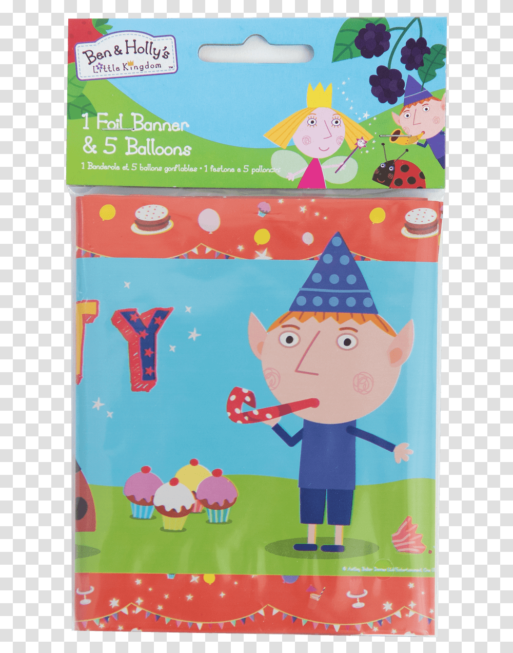 Ben Amp Holly Foil Banner And Balloons Little Kingdom Ben And Holly Balloons, Apparel, Party Hat, Poster Transparent Png