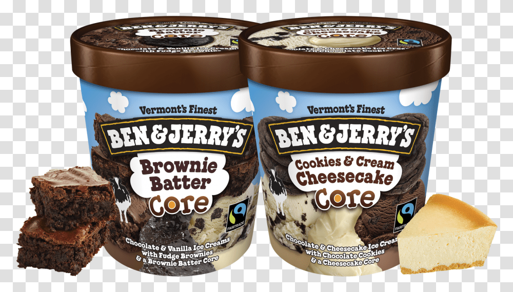 Ben And Jerry S Ben And Jerry's Brownie Batter Core Ice Cream, Dessert, Food, Fudge, Chocolate Transparent Png