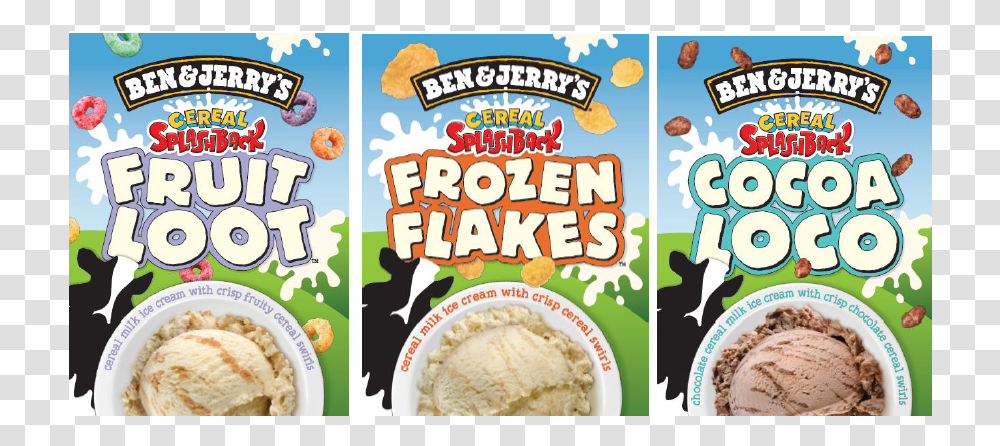 Ben And Jerry's Cereal Ice Cream, Advertisement, Poster, Flyer, Paper Transparent Png