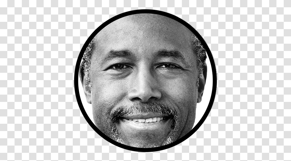 Ben Carson Black And White, Face, Person, Human, Head Transparent Png