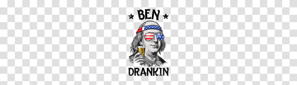 Ben Drankin Of July T Shirt Benjamin Franklin Men Women Gifts, Helmet, Beer, Alcohol, Beverage Transparent Png