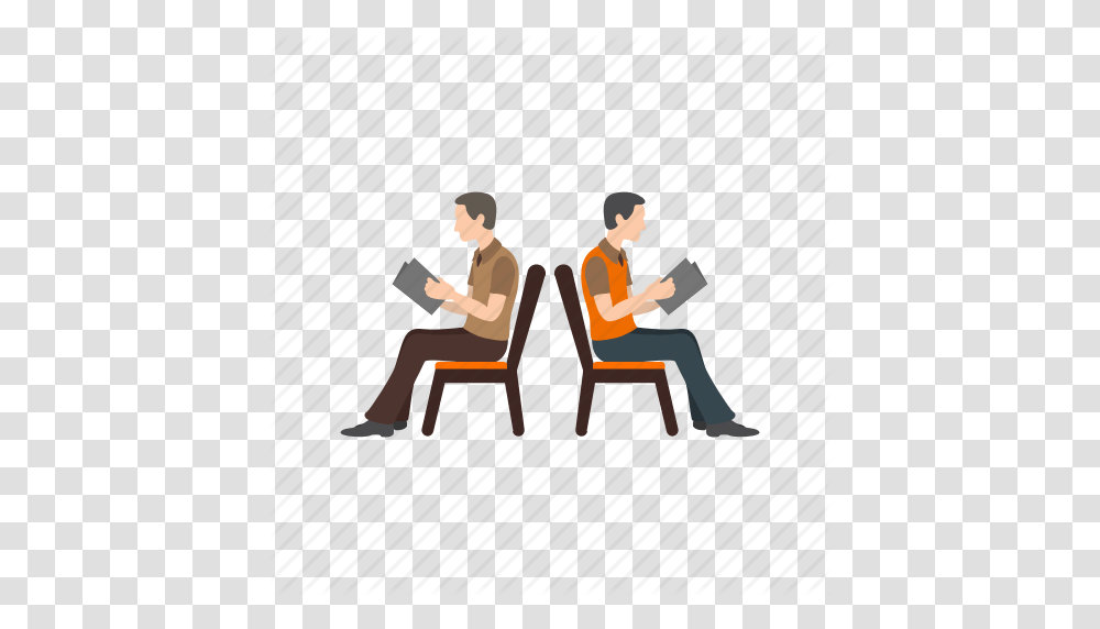 Bench Chair Group People Queue Sitting Waiting Icon, Person, Human, Furniture, Reading Transparent Png