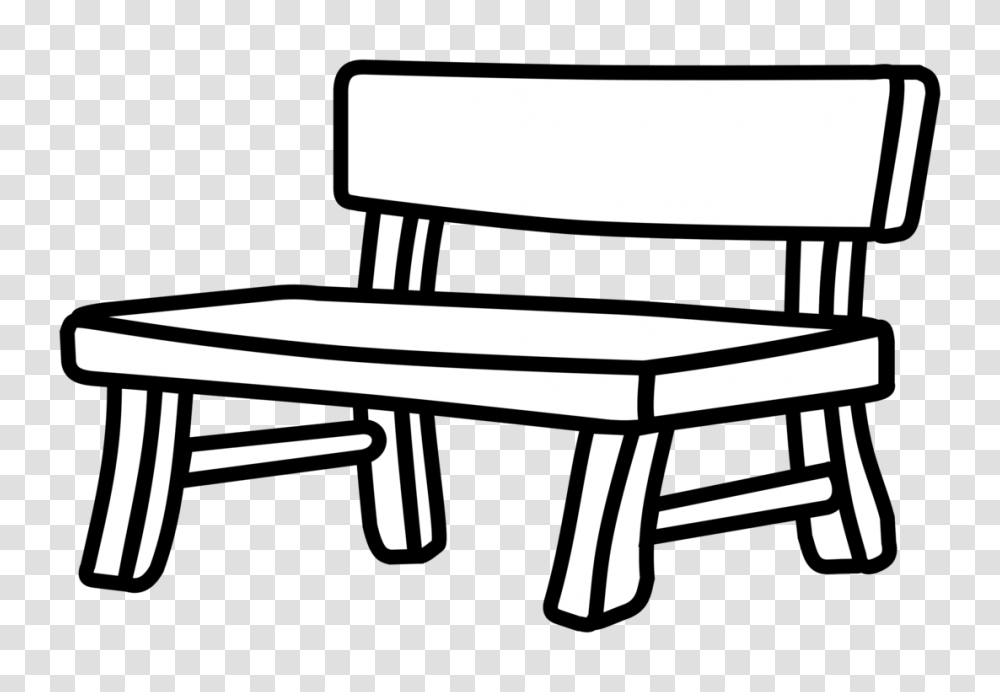 Bench Drawing White Black Park, Furniture, Chair, Piano, Leisure Activities Transparent Png