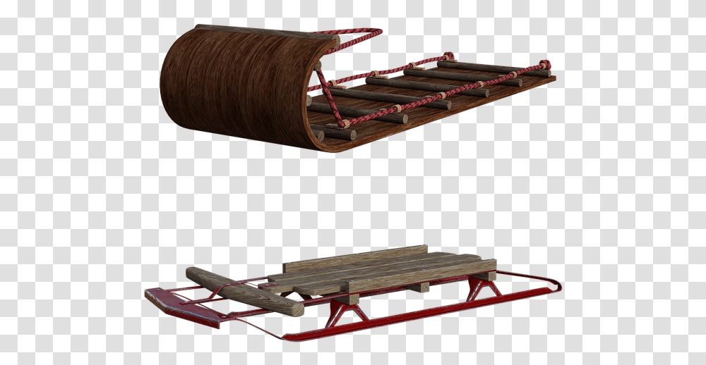 Bench, Transportation, Vehicle, Sled, Wood Transparent Png