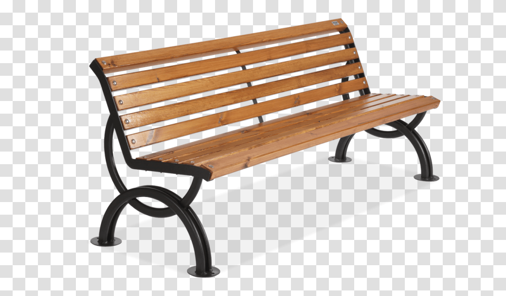 Bench With Seat And Back In Wood For Urban Model Hvar, Furniture, Park Bench Transparent Png