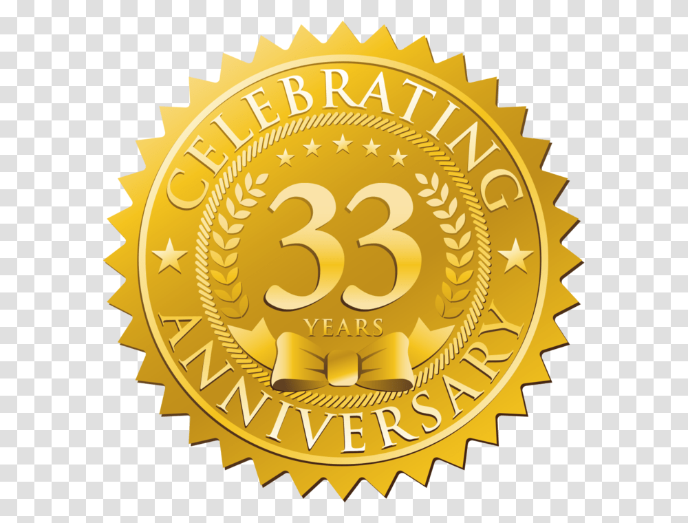 Benchmark Celebrates 33 YearsStyle Max Width 17 Years Celebration, Poster, Advertisement, Gold, Logo Transparent Png