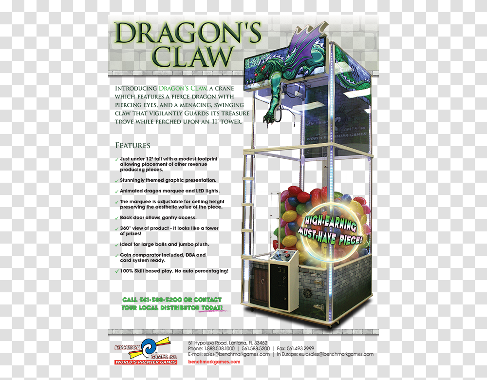 Benchmark Games Dragon's Claw Dragon's Claw Benchmark, Machine, Kiosk, Outdoors, Poster Transparent Png