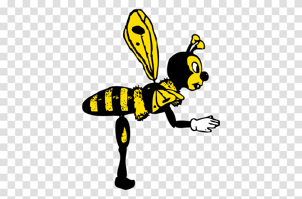 Bending Bee From Side Clip Art Free Vector, Wasp, Insect, Invertebrate, Animal Transparent Png