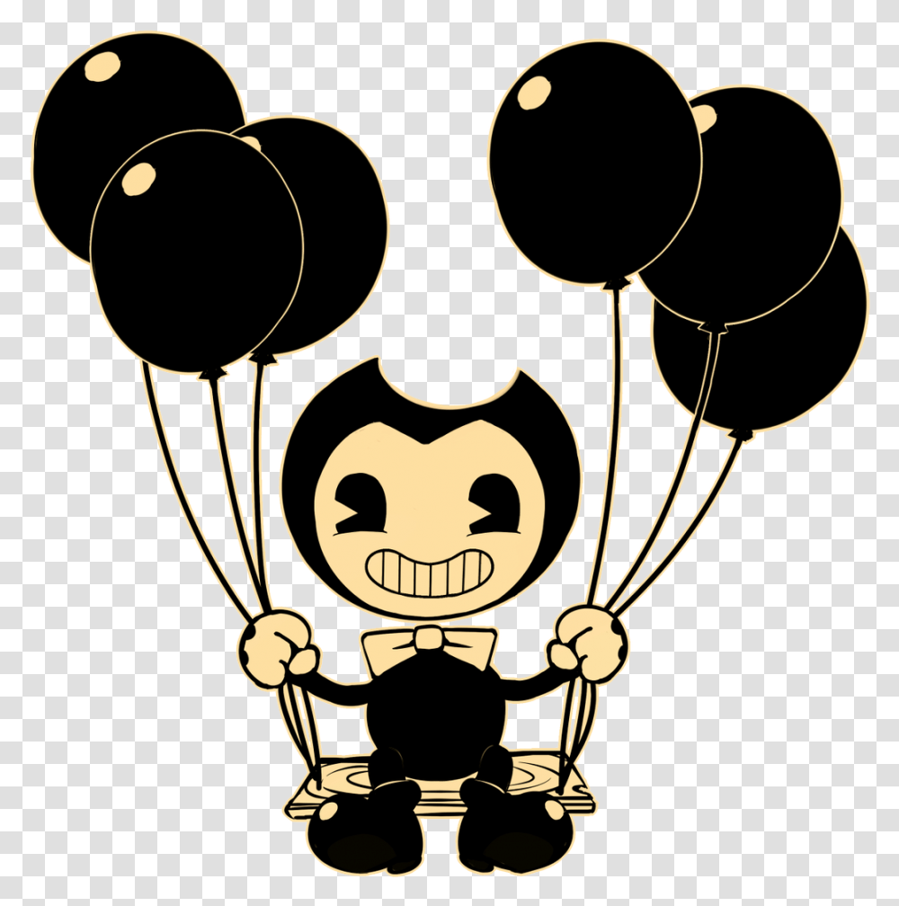 Bendy And The Ink Machine Balloons Bendy And The Ink Machine Birthday, Rattle, Hot Air Balloon, Aircraft, Vehicle Transparent Png