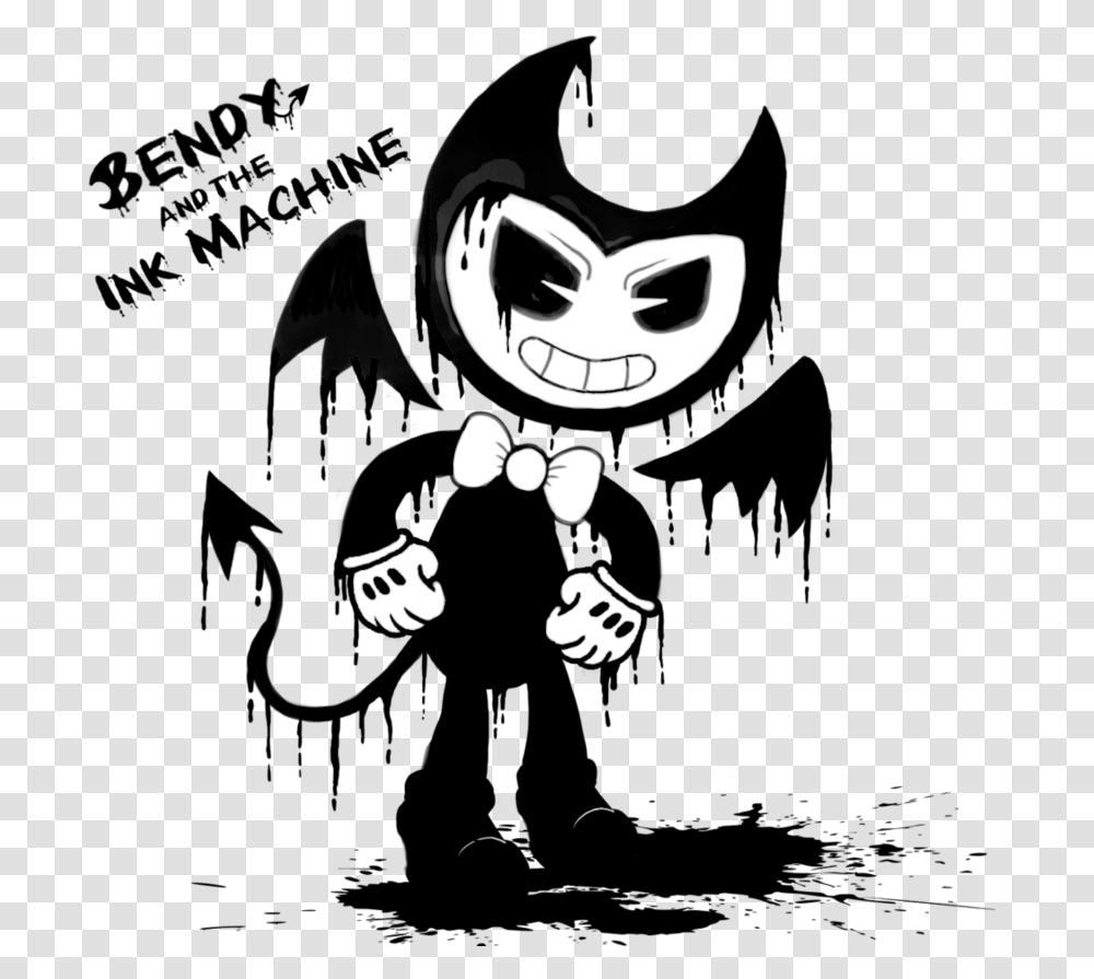 Bendy And The Ink Machine Download Bendy With Ink Machine, Stencil, Hand Transparent Png