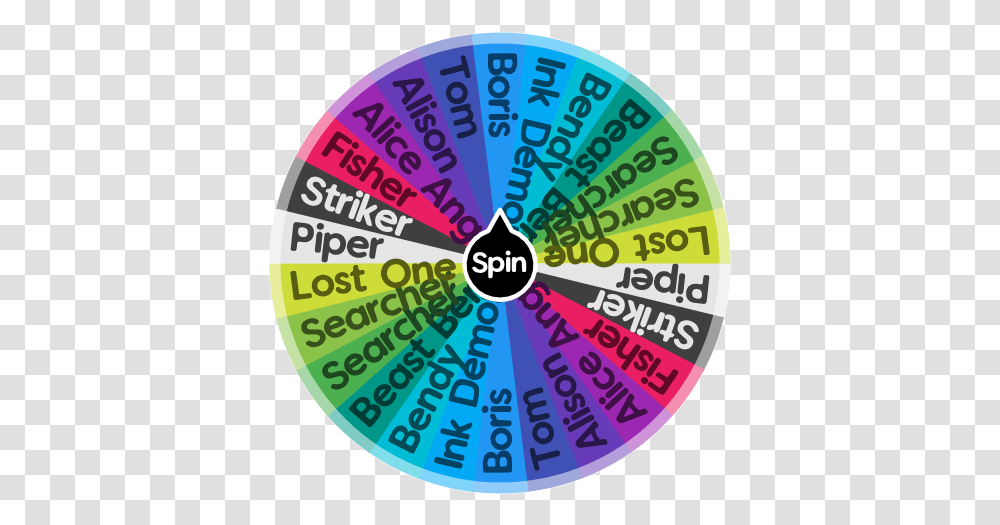 Bendy And The Ink Machine Spin Wheel App Circle, Disk, Logo, Symbol, Trademark Transparent Png