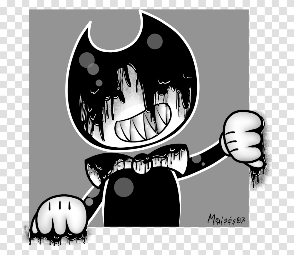 Bendy And The Ink Machine The Creator Dibujos Bendy Malo Animado, Hand, Pillow, Cushion, Stencil Transparent Png