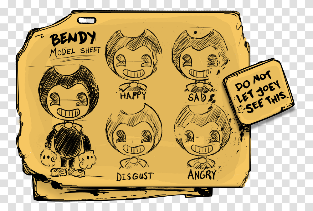 Bendy Don't Let Joey See, Label, Doodle Transparent Png