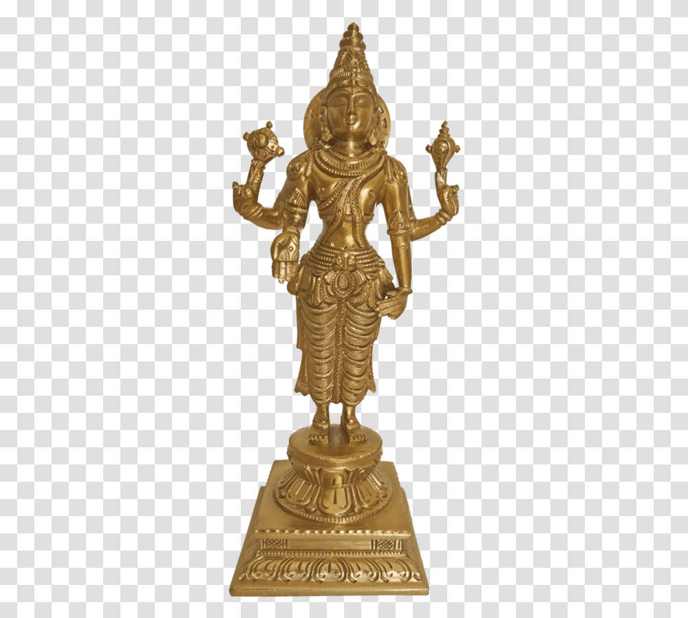 Bengaluru Bronze Lord Vishnu Narayana Standing Sclupture Kartikeya, Gold, Figurine, Toy, Wedding Cake Transparent Png