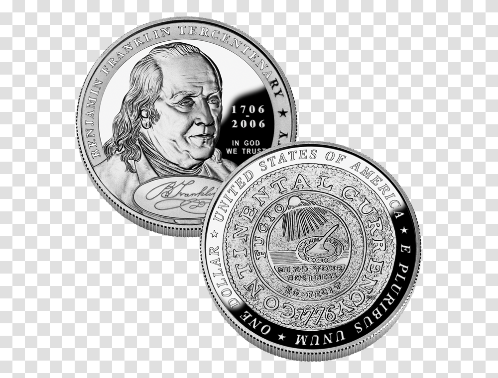 Benjamin Franklin, Nickel, Coin, Money, Person Transparent Png