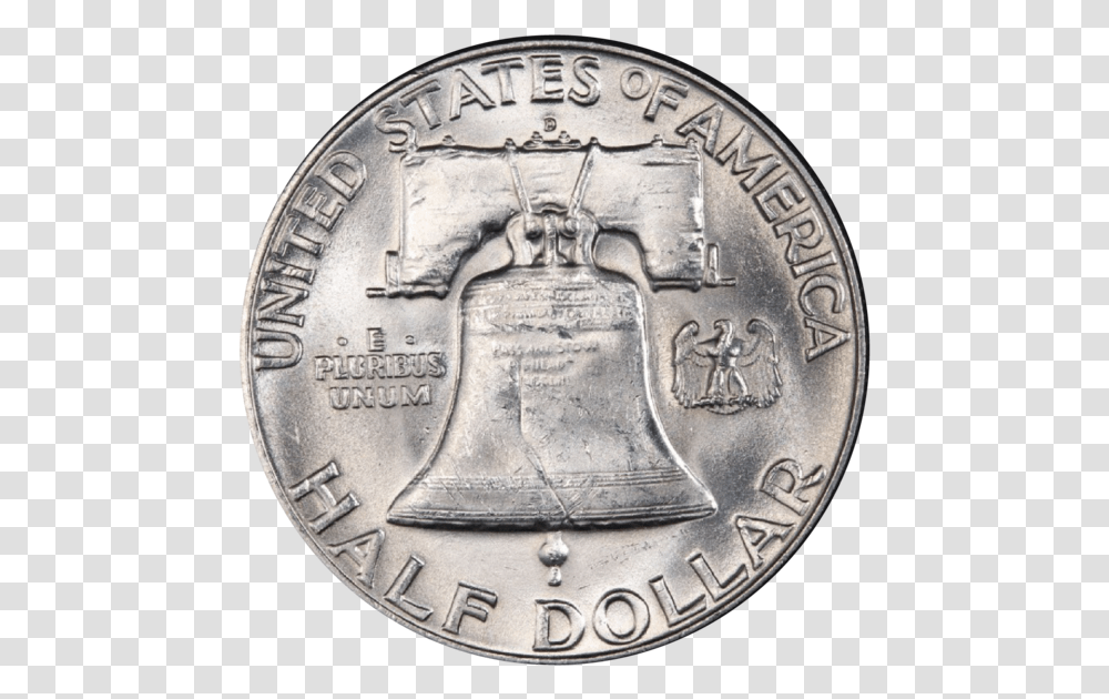 Benjamin Franklin Silver Half Dollar Coin, Nickel, Money, Clock Tower, Architecture Transparent Png