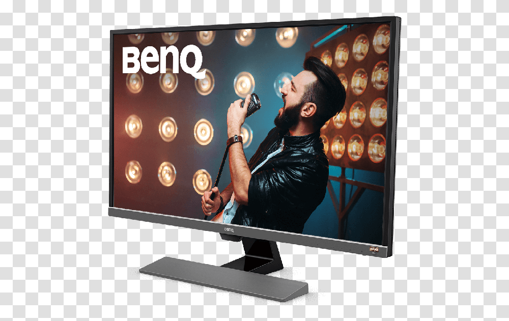 Benq Ew3270u 4k Hdr Monitor Monitor Benq, Screen, Electronics, Display, Person Transparent Png