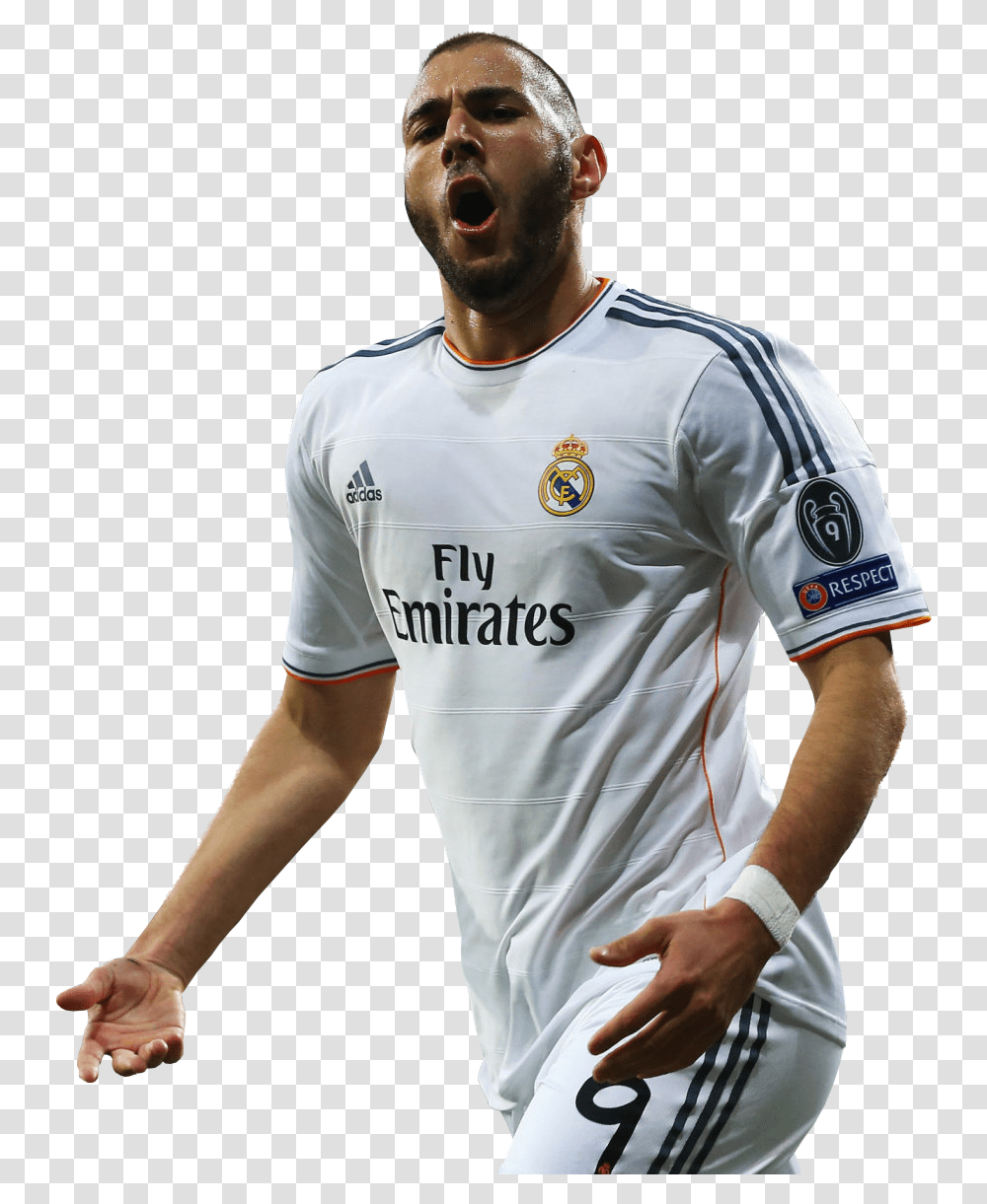 Benzema Real Madrid, Apparel, Shirt, Person Transparent Png