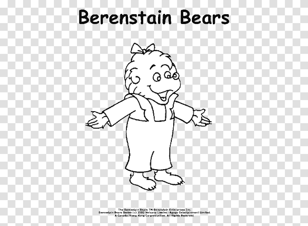 Berenstain Bears Coloring Page, Person, Human, Stencil, Face Transparent Png