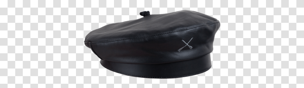 Beret Black Leather Waxy Briefcase, Clothing, Apparel, Hat, Cap Transparent Png