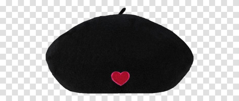 Beret Hat Cap French Paris Black Parisfashion Heart, Cushion, Baseball Cap, Beanie Transparent Png