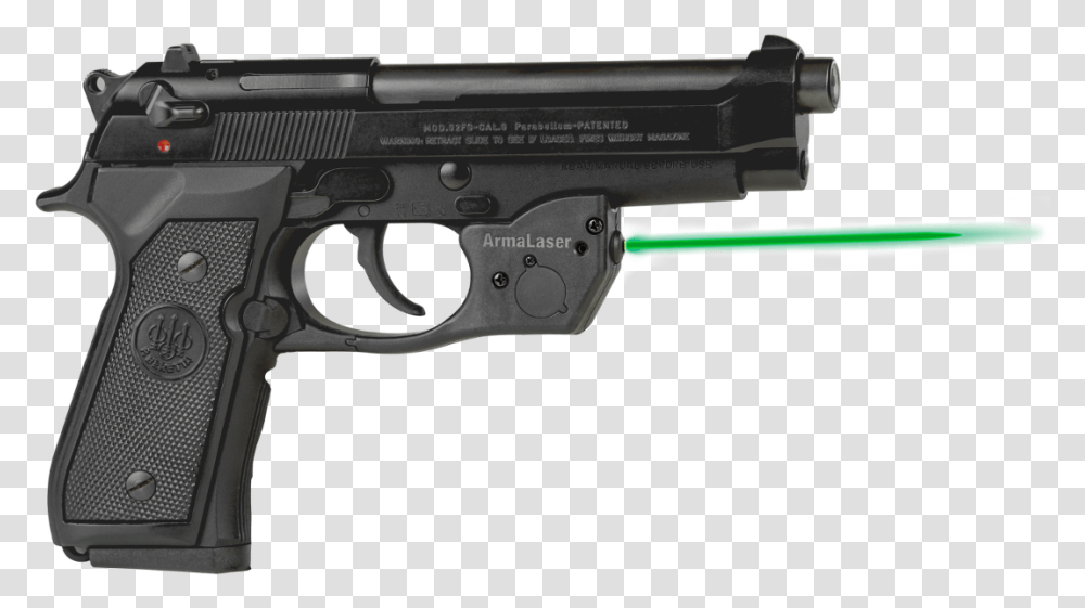 Beretta 92fs Laser, Gun, Weapon, Weaponry, Handgun Transparent Png