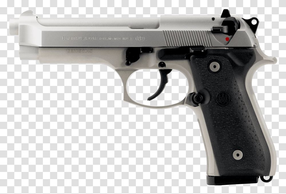 Beretta 92fs Nickel, Gun, Weapon, Weaponry, Handgun Transparent Png