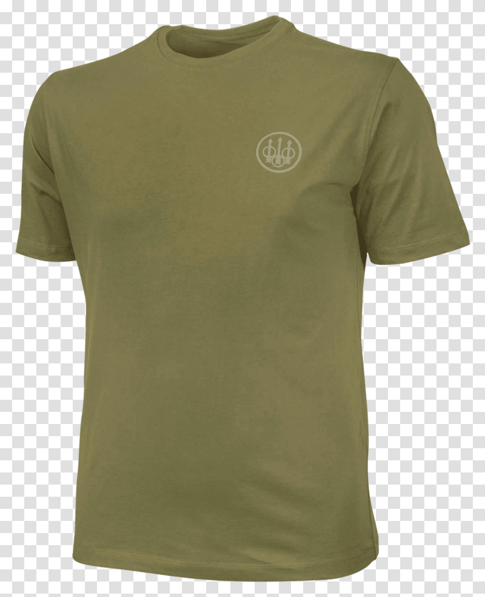 Beretta Logo Short Sleeve T Active Shirt, Clothing, Apparel, T-Shirt, Khaki Transparent Png