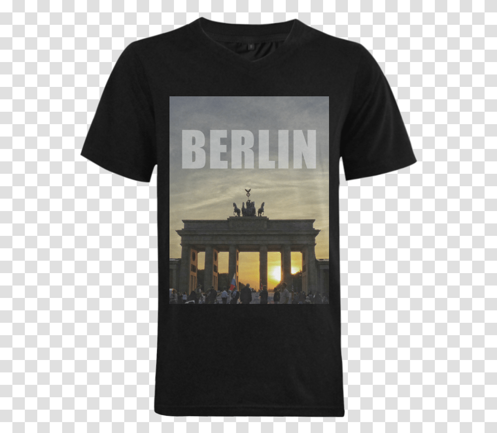 Berlin Brandenburg Gate Sunset 001 02 Men's V Neck Flying Boat, Apparel, Person, Human Transparent Png