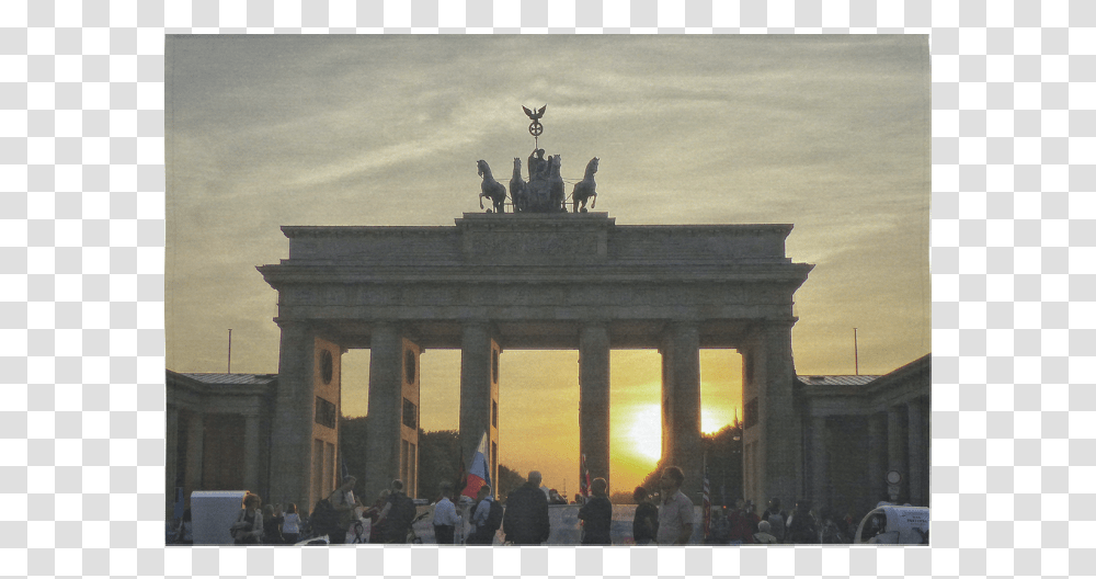 Berlin Brandenburg Gate Sunset Cotton Linen Wall Tapestry Monument De La Germanique, Downtown, City, Urban, Building Transparent Png