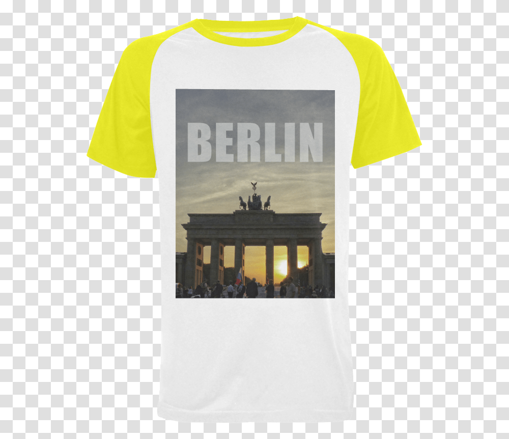 Berlin Brandenburg Gate Sunset Men's Raglan T Shirt Piano, Apparel, Person, Human Transparent Png
