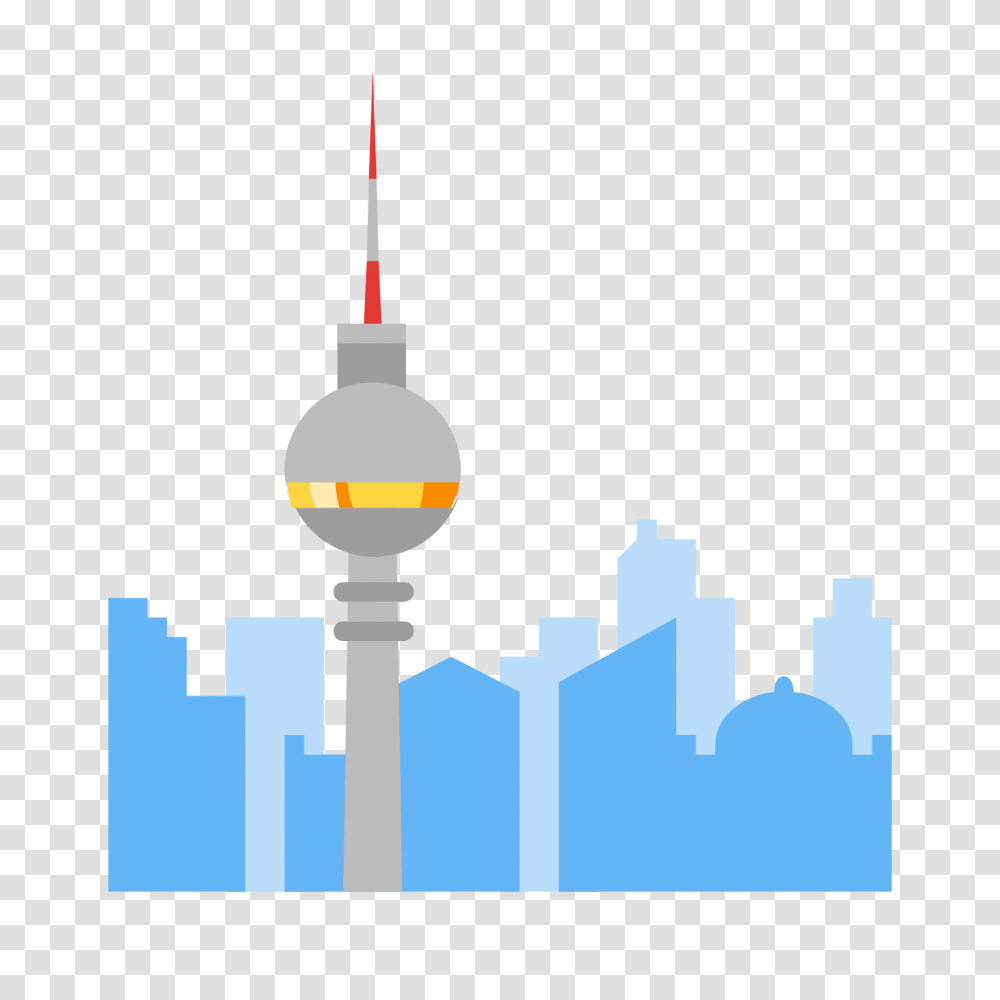 Berlin Tv Tower Icon, Metropolis, City, Urban, Building Transparent Png