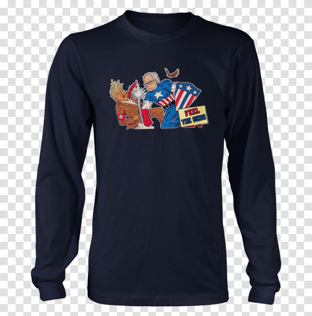 Bernie Sanders Captain America Punch Donald Trump Feel Ugly Sweater Frosty Snowman, Sleeve, Apparel, Long Sleeve Transparent Png