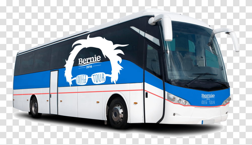 Bernie Sanders Car White Coach Bus, Vehicle, Transportation, Tour Bus, Double Decker Bus Transparent Png