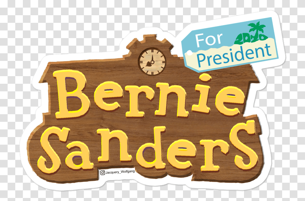 Bernie Sanders For President 2020 Animal Crossing Logo, Word, Alphabet, Clock Tower Transparent Png