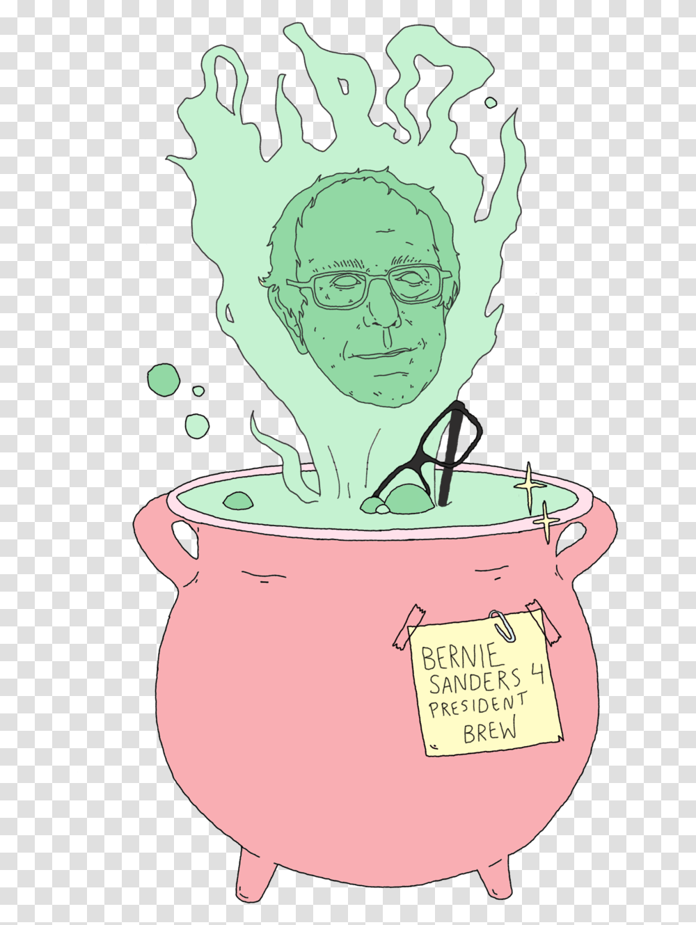 Bernie Sanders Head, Boiling, Pot, Bowl, Glasses Transparent Png