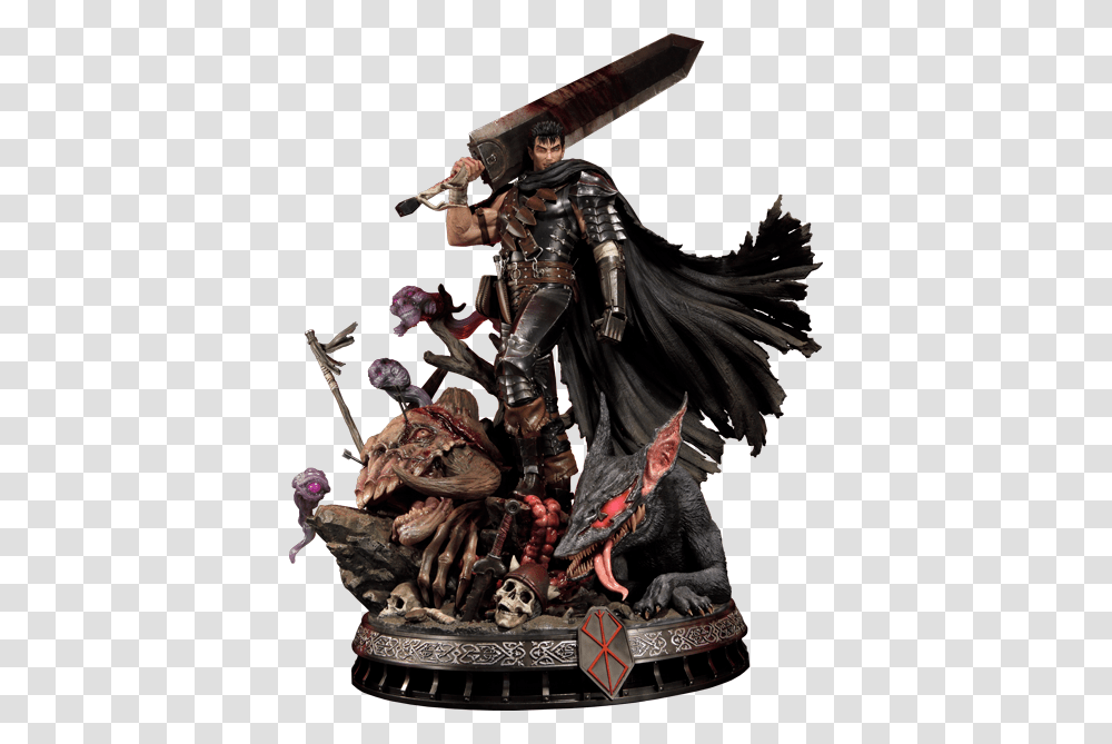 Berserk Guts The Black Swordsman Statue, Person, Samurai, Figurine, Performer Transparent Png